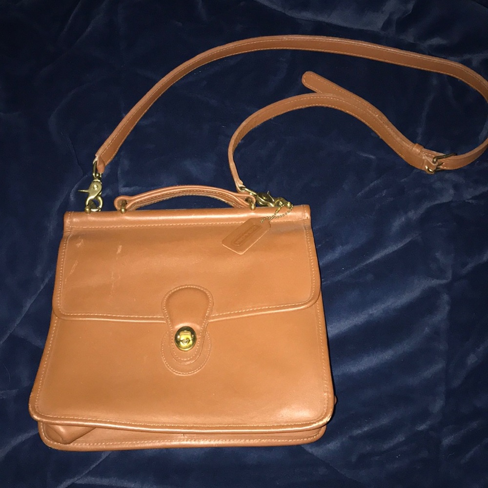 Leather Coach satchel cross body bag